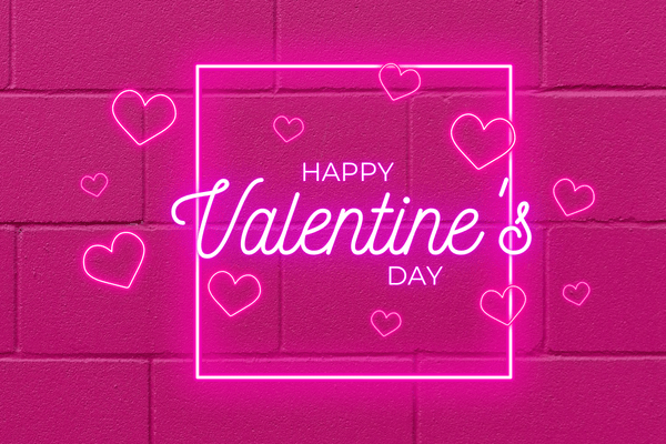 Neon Happy Valentine's Day (600 x 400 px)